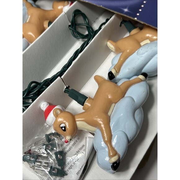 2002 Rudolph The Red Nosed Reindeer Christmas 10 String Light Covers Novelty Set - Picture 9 of 9